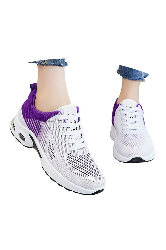 Running Shoes for Women Arch Support Memory Foam Walking Shoe Orthopedic Plantar Fasciitis Workout Sneakers Purple 8