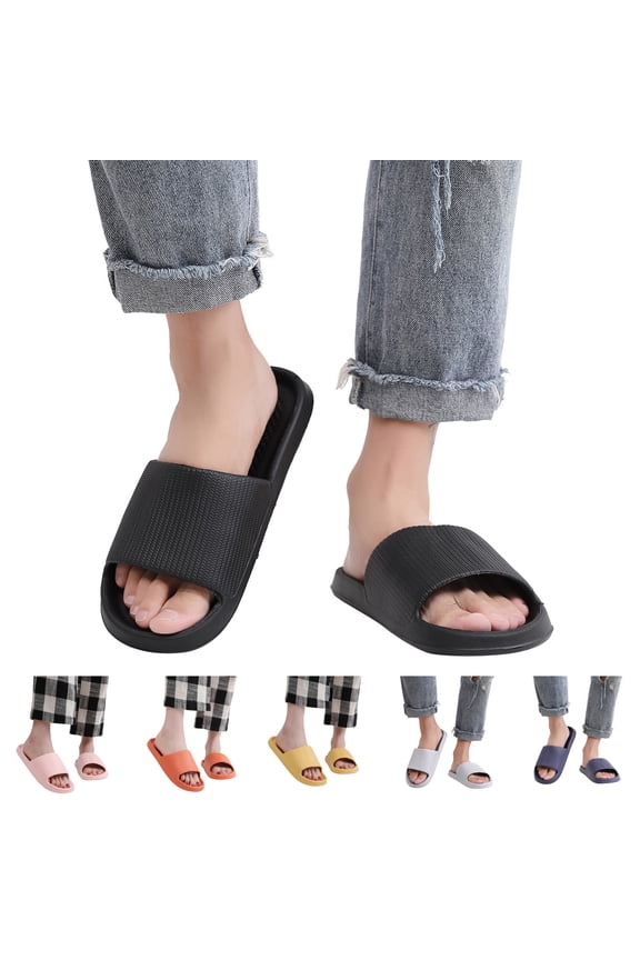 Shower Shoes for Women and Men Quick Drying Non Slip Bathroom Slippers Pool Summer Beach Slip on Sandals for Indoor Black 9