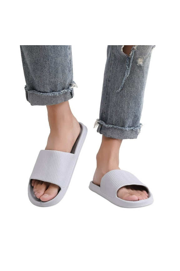 Shower Shoes for Women and Men Quick Drying Non Slip Bathroom Slippers Pool Summer Beach Slip on Sandals for Indoor Grey 10