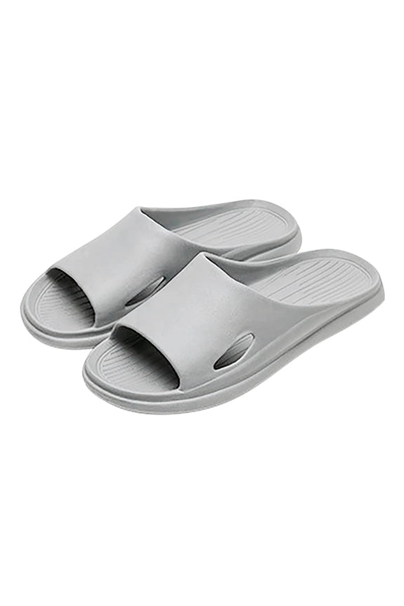Shower Slippers for Women and Men Non Slip Open Toe Quick Drying Beach Shoes Cloud Comfortable Slip on Slides for Pool Grey 9.5