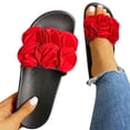 thumbnail image 1 of Modisza Slide Sandals for Women Dressy Summer Flower Slip on Arch Support Shoes Non Slip Indoor Outdoor Platform Beach Slippers Red 8, 1 of 7