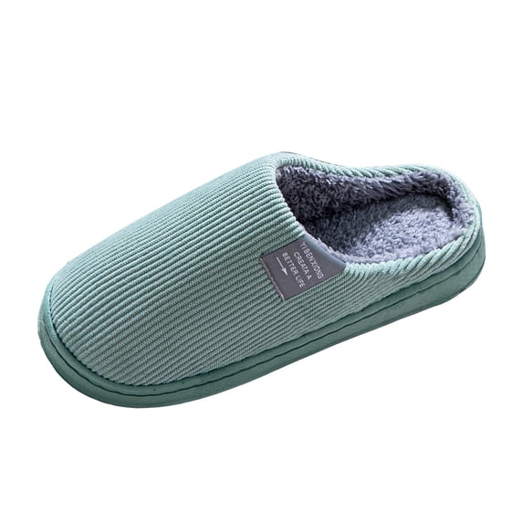 Modisza Slippers for Women Warm Memory Foam Slides Comfortable Home Slippers Fleece Lined Winter Slip on Indoor Shoes Green Size 9