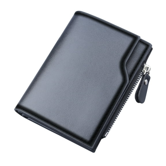 Modisza Small Wallet Women Men Leather Bifold Compact Card Holder RFID Blocking Zip Pocket Purse
