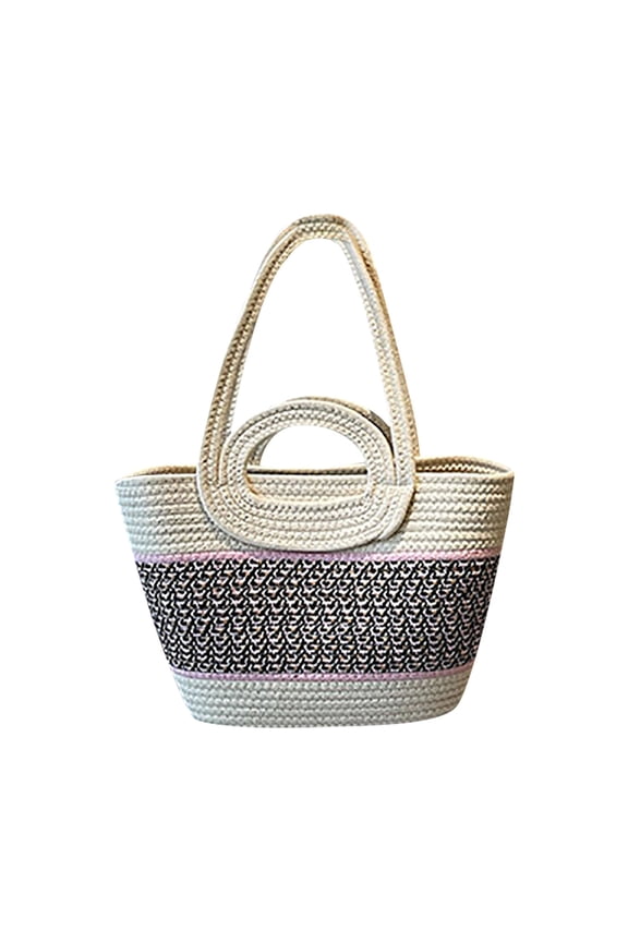 Straw Tote Bag for Women Summer Beach Woven Shoulder Handbag Ladies Purse for Summer Vacation
