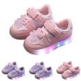 thumbnail image 1 of Modisza Toddler Kids Walking Shoes Light Up Outdoor Running Shoe Girls Hook and Loops Casual Sneakers for Outdoor Pink Size 6.5, 1 of 6