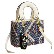 Modisza Vintage Handbag for Women Top Handle Satchel Ladies Shoulder Bags with Keychain Pendant