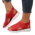 thumbnail image 1 of Modisza Women Arch Support Walking Sandals Comfortable Plantar Fasciitis Non Slip Mesh Slide Shoes Summer Open Toe Sport Sandal Red 9.5, 1 of 6