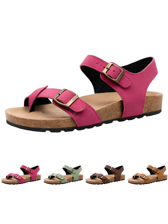 Women Arch Support Wedge Sandals Double Buckles Comfortable Walking Sandal Ladies Outdoor Falt Shoes for Vacation size 6 Green