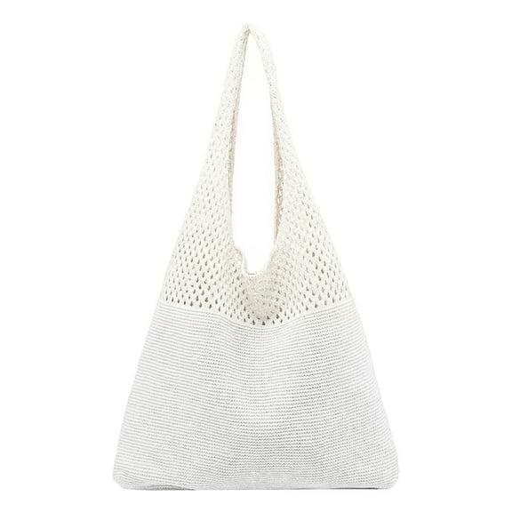 Modisza Women Crochet Tote Bag Mesh Beach Shoulder Handbag Ladies Knit Summer Vacation Casual Purse