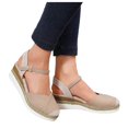 thumbnail image 1 of Modisza Women Espadrilles Wedge Sandals Summer Casual Walking Sandal Closed Toe Arch Support Shoes with Buckles Ankle Strap Khaki Size 5.5, 1 of 8
