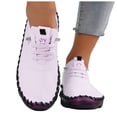 thumbnail image 1 of Modisza Women Leather Loafers Lace Up Walking Sneakers Non Slip Comfortable Walking Shoes Ladies Summer Work Loafer Pink Size 10, 1 of 5