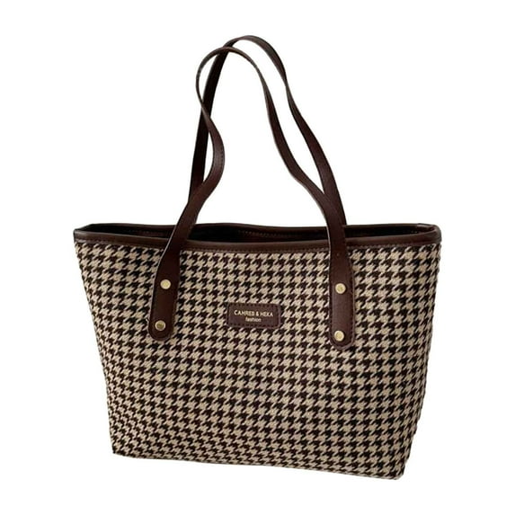 Modisza Women Tote Bag Canvas Plaid Fashion Hobo Shoulder Handbag Top Handle Satchel for Work Travel