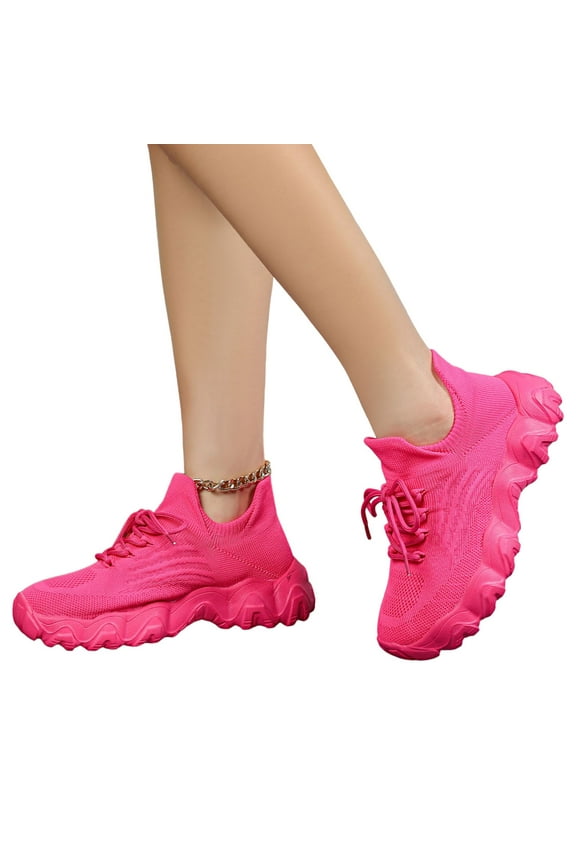 Women and Men Walking Shoes Memory Foam Soft Slip on Running Shoe Strappy Breathable Sports Sneakers for Travel Pink 7