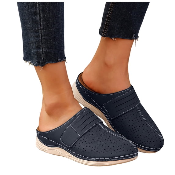 Modisza Women's Arch Support Clogs Causal Slip on Garden Shoes Comfortable Outdoor Sandals Slippers for Beach Vacation size 8.5 Black