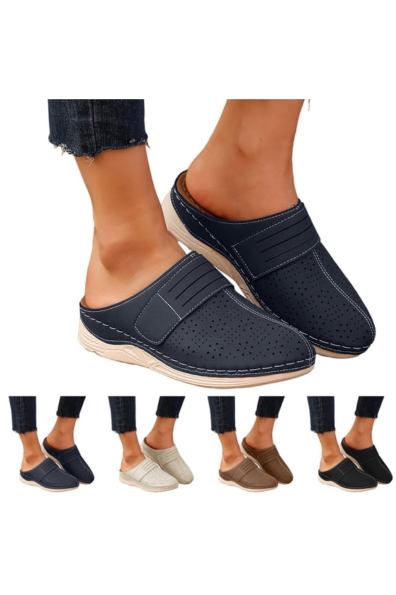 Women's Arch Support Clogs Causal Slip on Garden Shoes Comfortable Outdoor Sandals Slippers for Beach Vacation size 8.5 Black