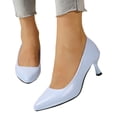 thumbnail image 1 of Modisza Women's Dress Low Heel Pumps Shoes Comfortable Walking Slip on Work Sandals Summer Pointed Toe Heeled Stiletto Blue size 7.5, 1 of 6
