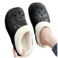 thumbnail image 1 of Modisza Women's Fleece Lined Clogs Winter Slip on Garden Shoes Fuzzy Plush Home House Slippers Indoor Outdoor Mules Black 9, 1 of 6