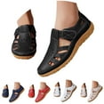 thumbnail image 1 of Modisza Women's Leather Hollow Slip on Flat Sandas Closed Toe Breathable Walking Shoes Summer Outdoor Fisherman Loafers Beige 6, 1 of 7