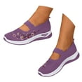thumbnail image 1 of Modisza Women's Orthopedic Walking Shoes Arch Support Diabetes Foam Slip on Loafers Mesh Wide Width Casual Sneakers Purple 8.5, 1 of 5