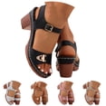 thumbnail image 1 of Modisza Women's Platform Heels Block Chunky Sandals Fashion Open Toe Adjustable Ankle Strap Slide Shoes Wedding Party Sandal Black 6, 1 of 6