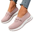 thumbnail image 1 of Modisza Women's Slip on Walking Shoes Comfortable Knit Casual Running Sneakers Orthopedic Dressy Ballet Flats Shoes Pink 6.5, 1 of 7