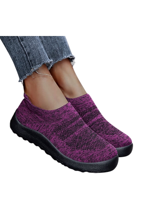 Women's Walking Shoes Non Slip Casual Sneakers College Running Workout Shoe Memory Foam Summer Outdoor Sneaker Purple Size 7
