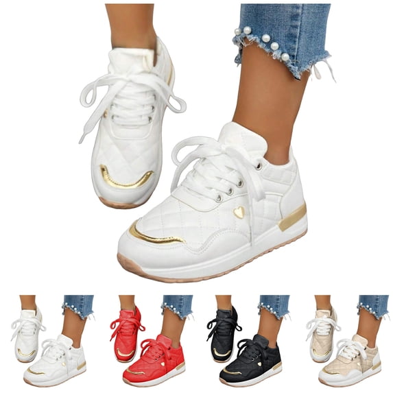 Modisza Women's Walking Sneakers Lace Up Casual Shoes with Arch Support 2026 Wide Width Spring Outdoor Tennis Shoe 6 Beige