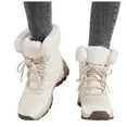 thumbnail image 1 of Modisza Women's Winter Snow Boots Fleece Lined Waterproof Ankle Booties Ladies Lace up Walking Outdoor Shoes, 1 of 8