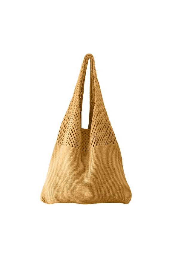 Womens Crochet Beach Tote Bags Mesh Beach Shoulder Handbag Cute Summer Vacation Boho Purse