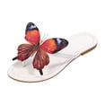 thumbnail image 1 of Modisza Womens Cute Butterfly Flat Sandals Summer Trendy Flip Flops Ladies Beach Walking Slip on Slides for Travel Yellow Size 8.5, 1 of 6