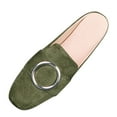 thumbnail image 1 of Modisza Womens Mules Buckles Flat Shoes Classic Suede Dressy Closed Toe Slip on Slides Casual Backless Loafers for Business Work Size 9 Green, 1 of 5