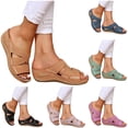 thumbnail image 1 of Modisza Womens Orthopedic Wedge Sandals Summer Dressy Rubber Sole Slip on Ladies Casual Comfortable Walking Slippers Shoes Black 5.5, 1 of 7