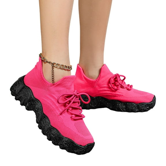 Modisza Womens Slip on Sneakers Lightweight Tennis Running Walking Shoes Mesh Gym Workout Work Casual Shoes Pink 6