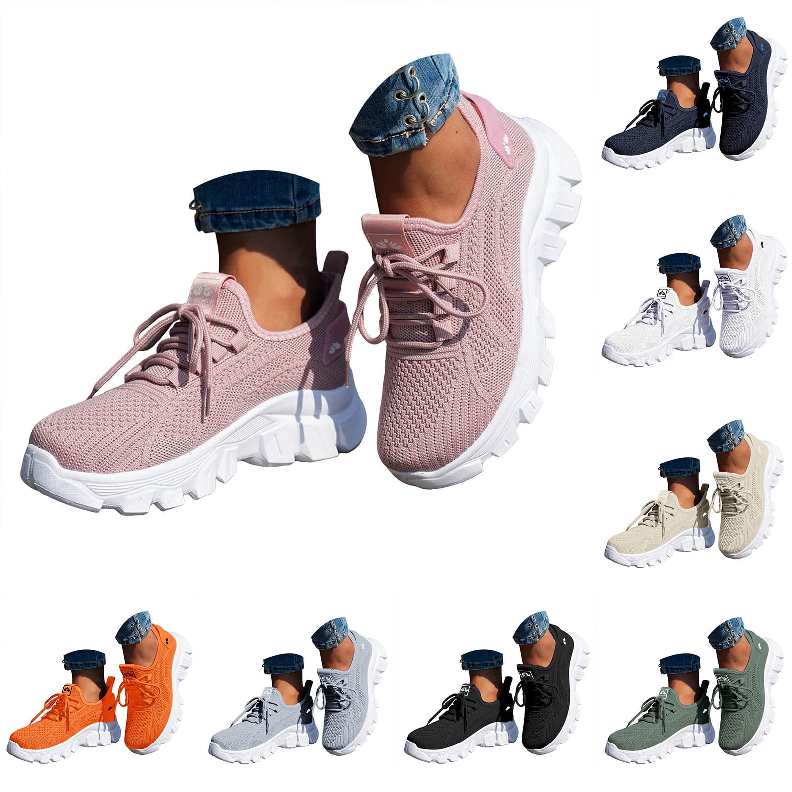 Womens Sneakers Memory Foam Running Tennis Shoes Wide Width Arch Support Walking Shoes for Diabetic Plantar Fasciitis Black 6