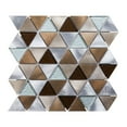 thumbnail image 1 of Modket Brown Gray Triangle Pattern Aluminum Blend Crystal Glass Mosaic Tile Backsplash, 1 of 5