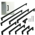 thumbnail image 1 of Modket M1603 Modern Euro Square Cabinet Handle 304 Stainless Steel — 8" Overall Length, 7-1/2" (192mm) Hole Centers, Matte Black— 10-Packs, 1 of 6