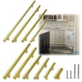 thumbnail image 1 of Modket M1607 Modern Euro Round Cabinet Handle 304 Stainless Steel — 11-3/8" Overall Length, 8-7/8" (224mm) Hole Centers, Brushed Satin Brass Gold— 25-Packs, 1 of 7