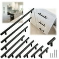 thumbnail image 1 of Modket M1607 Modern Euro Round Cabinet Handle 304 Stainless Steel — 8-3/4" Overall Length, 6-1/4" (160mm) Hole Centers, Matte Black— 10-Packs, 1 of 7