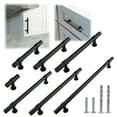 thumbnail image 1 of Modket M1611 Modern Euro Bar Cabinet Handle 304 Stainless Steel — 6" Overall Length, 3-3/4" (96mm) Hole Centers, Matte Black— 10-Packs, 1 of 6
