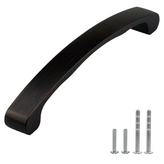 Modket MH1609 Traditional Classic Kitchen Cabinet Pull Handle — 5-1/2" Overall Length, 5" (128mm) Hole Centers, Oil Rubbed Bronze — 1 Pack