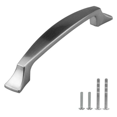Modket MH1610 Traditional Classic Kitchen Cabinet Pull Handle — 5-1/8" Overall Length, 3-3/4" (96mm) Hole Centers, Brushed Nickel — 1 Pack