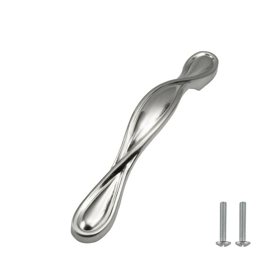 Modket MH1617 Traditional Classic Kitchen Cabinet Pull Handle — 5-3/8" Overall Length, 3-3/4" (96mm) Hole Centers, Brushed Nickel — 25 Packs