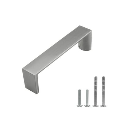 Modket MH1637 Traditional Classic Kitchen Cabinet Pull Handle — 4-1/8" Overall Length, 3-3/4" (96mm) Hole Centers, Brushed Nickel — 1 Pack