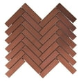 thumbnail image 1 of Modket TDH281RG Rose Gold Copper Color Metallic Metal Herringbone Mosaic Tile Kitchen Backsplash, 1 of 5