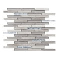 thumbnail image 1 of Modket TDH333NS Taupe Gray White Oak Marble Stone Glass Brick Joint Mosaic Tile Wall Backsplash, 1 of 5