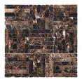 thumbnail image 1 of Modket TDH346NS Brown Emperador Dark Marble Stone Parquet Mosaic Tile Kitchen Wall Backsplash, 1 of 5