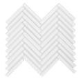 thumbnail image 1 of Modket TDH517MG White Crystal Glass Herringbone Mosaic Tile Kitchen Bathroom Wall Backsplash, 1 of 5