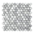 thumbnail image 1 of Modket White Marble Metallic Aluminum 1" Hexagon Modern Mosaic Tile Backsplash Kitchen, 1 of 5