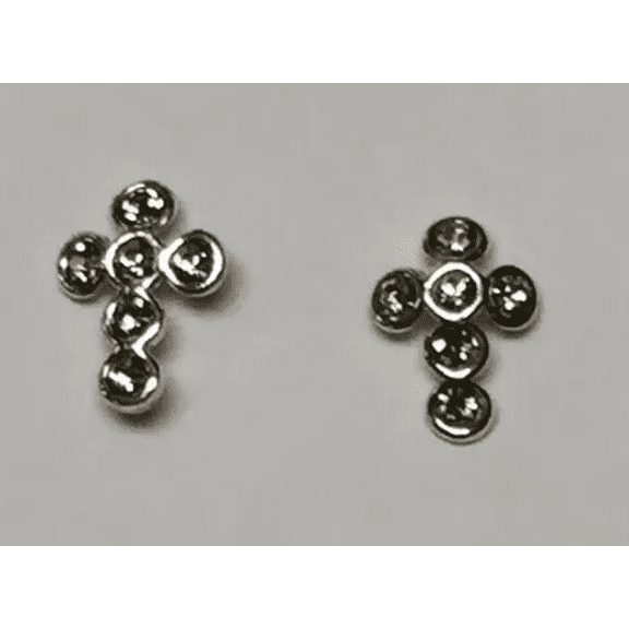 Modlines  .925 Sterling Silver Cross Earring Set Black Diamond