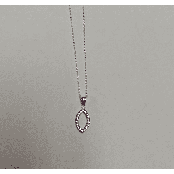 Modlines .925 Sterling Silver Marque Crystal Light Amethyst Pendant and Choker Necklace 35mm Chain